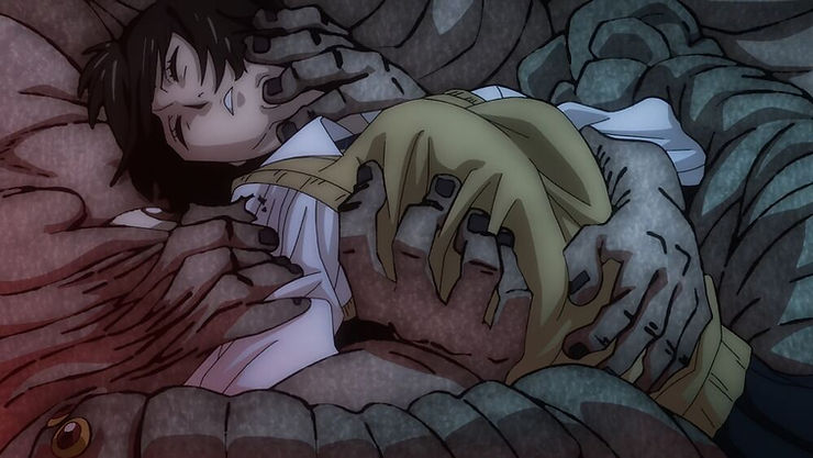 Setsuko being molested by a curse -- Jujutsu Kaisen